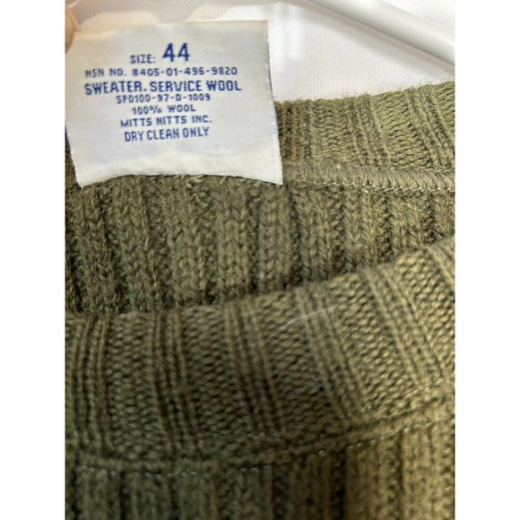 DSCP Valor Collection Army Green Military Warm Sweater Size 44 100% Wool - Picture 6 of 6